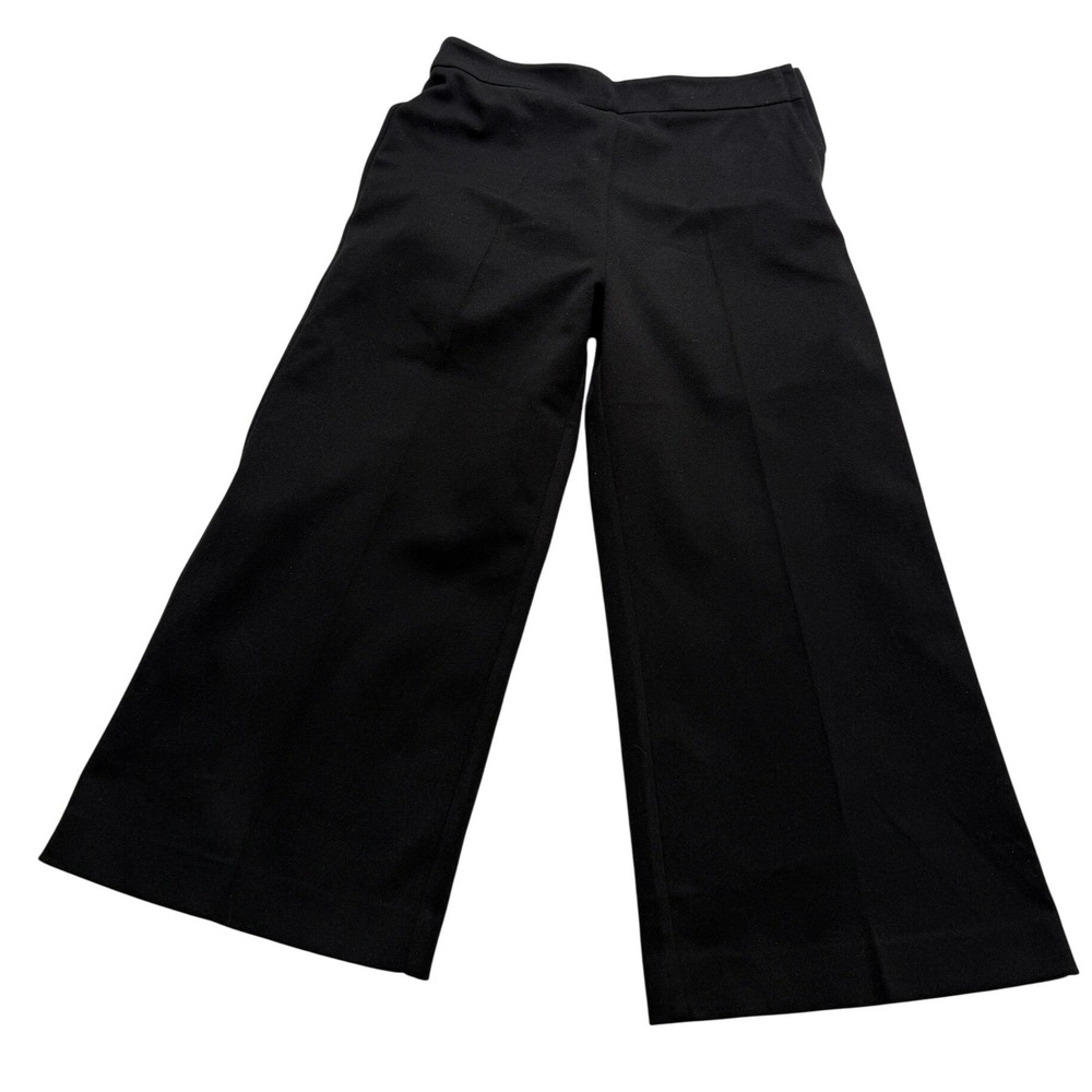 Pink Martini Wide Leg Trousers Women Size M Black Cropped Side Zip Dress Pants